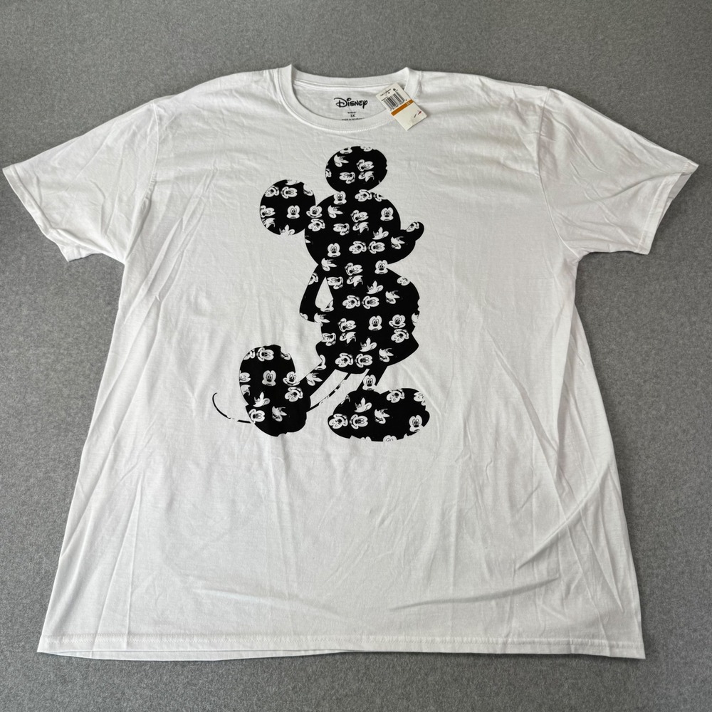 Disney Mickey Mouse T-Shirt Mens 3X White New Silhouette Graphic Tee
